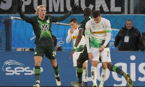 Dauerläufer Xaver Schlager mit der Torpremiere für den VfL Wolfsburg. 