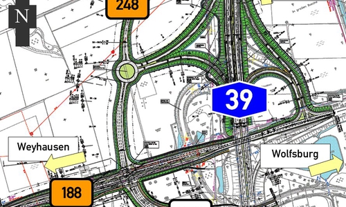 Im Zuge des Planfeststellungsverfahrens zur A 39 haben sich einige Änderungen ergeben, die jedoch die Trassenführung nicht betreffen. Bildquelle:  NLStBV