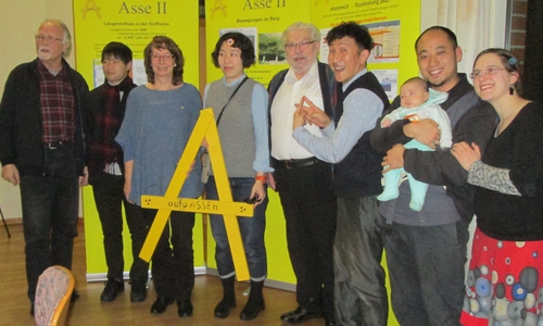 Von links: Martin Repp, Takahiro Kurita, Heike Wiegel, Maco Oshidori, Paul Koch, Ken Oshidori, Familie Kunimoto. Foto: Privat