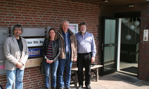 Die Gemeinderatsfraktion von Bündnis 90/Die Grünen besucht die Polizei in Cremlingen v.l.: Diethelm Krause-Hotopp, Ulrike Siemens, Bernhard Brockmann und Jochen Fuder. Foto: privat