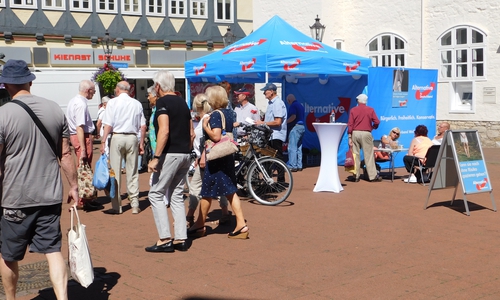 Der AfD-Pavillon in der Innenstadt. Foto: Klaus-Dieter Heid