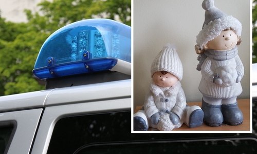 Die Polizei sucht die Besitzer dieser Deko-Figuren. Foto: Polizei