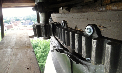 Der Zahnkranz der Mühle ist wieder repariert. Foto: Gemeinde Lehre