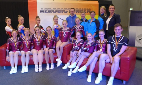 MTV Wolfenbüttel bei der Aerobicturnen DM in Ingelheim erfolgreich dabei. Foto: privat