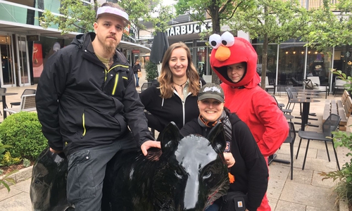 Team Elmo bei der digitalen Schnitzeljagd. Foto: WMG Wolfsburg
