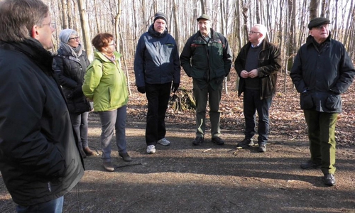 Die kurzen Vorträge von Heinrich Clemens zur Forst- und Waldwirtschaft während der Wanderung waren sehr informativ. Foto: CDU