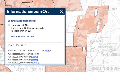 Dieses Gebiet im Landkreis Gifhorn darf Vermillion Energy Germany GmbH noch Erdöl- und Ergasvorkommen untersuchen. Bild: LBEG Niedersachsen
