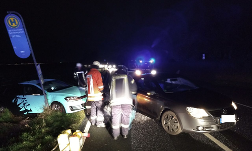 Am Abend kam es auf der L614 zu einem Unfall. Fotos: Werner Heise