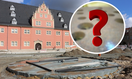 Schwedischer Granit auf dem Wolfenbütteler Schlossplatz: Aus diesem Naturstein wird der neue Brunnen gefertigt. Fotos: natursteinwolf