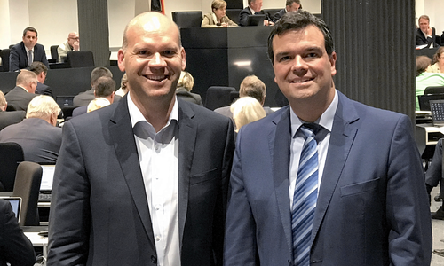 v.l.: Vienenburgs Ortsvorsteher Martin Mahnkopf und der Landtagsabgeordnete  Dr. Alexander Saipa, beide SPD, äußerten sich zu wichtigen Vienenburger Themen im Landtag. Foto: SPD