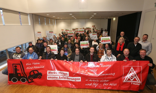 Pressegespräch zu Tarifabschlüssen der Kontraktlogistiker. Foto: Britta Schulze