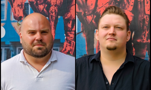 Florian Röpke und André Owczarek laden zur Bürgersprechstunde in den Roten Pavillon ein. Foto: Ralph-Fischer-Design 