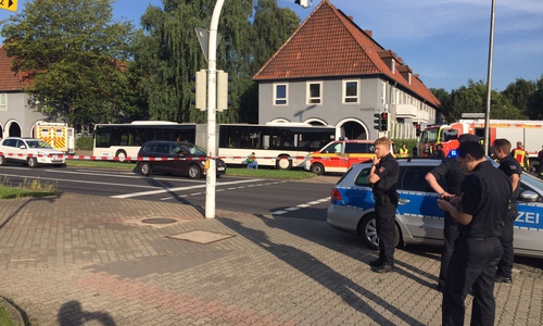 Die Unfallstelle befindet sich im Kreuzungsbereich Kattowitzer Straße/Bruchtmachtersenstraße. Foto: Alexander Panknin