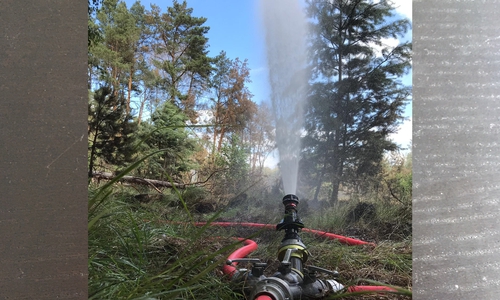 Der Fachzug Wasserförderung der Feuerwehr Braunschweig unterstützte die Hilfskräfte bei der Waldbrandbekämpfung in Brandenburg. Foto: Feuerwehr Braunschweig