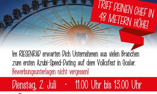 Unternehmen suchen auf kreative Art nach Azubis - warum nicht im Riesenrad? Plakat: Agentur für Arbeit Braunschweig-Goslar