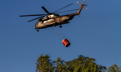 Acht große Hubschrauber der Bundeswehr und der Bundespolizei waren im Einsatz. Fotos: Kreisfeuerwehr Goslar
