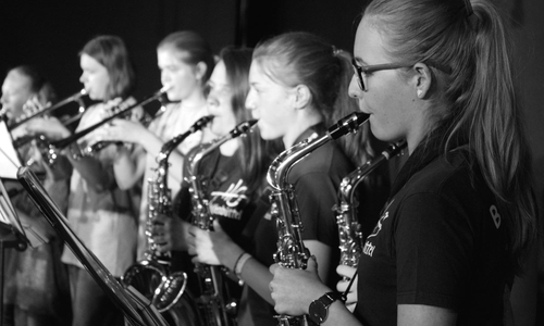 Die Saxofone nahmen es mit dem Bass auf – im Zusammenspiel gewannen beide. Fotos: THG