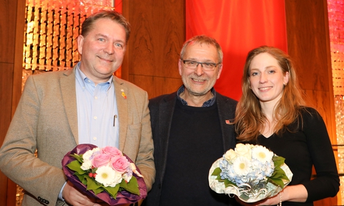 Von links: Matthias Disterheft, Hartwig Erb, Ricarda Bier. Foto: IG Metall Wolfsburg