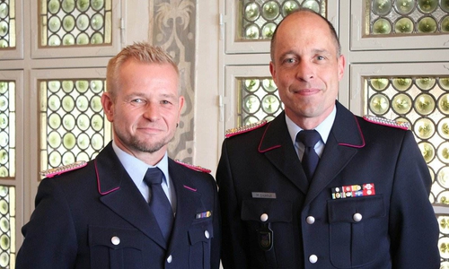 Olaf Glaeske und Marco Dickhut zogen Bilanz. Foto: Stadt Wolfenbüttel/Raedlein.