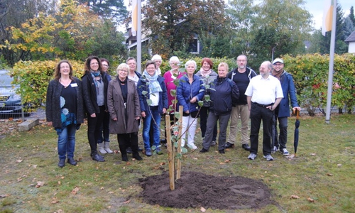 Zum 25-jährigen Jubiläum wurde ein Apfelbaum gepflanzt. Foto: KVHS