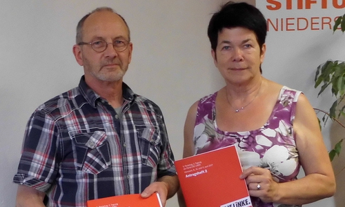 Klaus Brinkmann und Marion Koellner. Foto: Die Linke