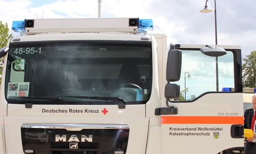 Das DRK hält Fahrzeuge eigens für den Katastrophenfall vor. Fotos: Frederick Becker