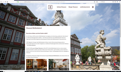 Der neue Webauftritt des Museums. Foto: Museum Wolfenbüttel