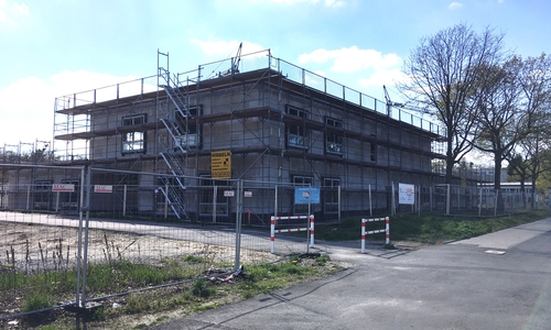 Die neue städtische Kindertagesstätte in den Hellwinkel Terrassen im Rohbau. Foto: Stadt Wolfsburg