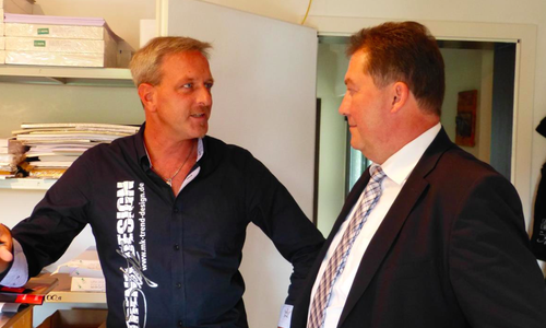 Während seiner Sommer-Tour besuchte der Bundestagsabgeordnete Uwe Lagosky auch die Werbeagentur trend DESIGN in Bornhausen. Foto: Bokelmann