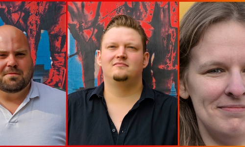 Florian Röpke, Martina Hattendorf und André Owczarek laden zur Bürgersprechstunde in den Roten Pavillon ein. Foto: Ralph-Fischer-Design/Ralf ter Veer 