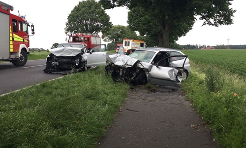 Die Autos fuhren frontal gegeneinander. Fotos: Alexander Panknin