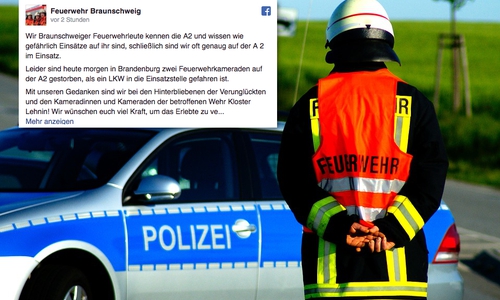 Anteilnahme in Braunschweig: Die Feuerwehrleute gedenken den verstorbenen Kameraden aus Brandenburg. Foto: Pixabay/Facebook