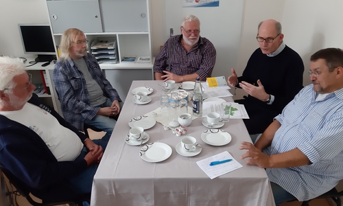 Von links: Ulrich Boes, Hartmut Germer, Jürgen Eggers, Christoph Plett MdL, Klaus-Peter Lange. Foto: CDU
