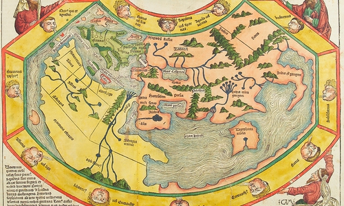 Weltkarte aus der Schedelschen Weltchronik, 1493. Foto: HAB