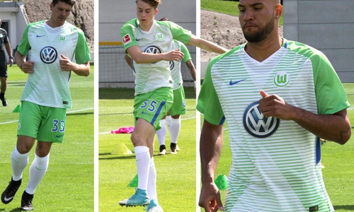 Die Qual der Wahl: Neben Mario Gomez, Gian-Luca Itter und Anthony Brooks kehrte auch Jeffrey Bruma zurück ins Training. Foto/Grafik: Frank Vollmer
