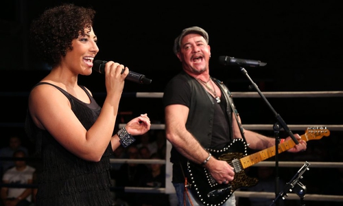 Nahmen einen Song für Eddy Gutknecht auf: Jessica Wahls und Volker Schlag. Foto: PR