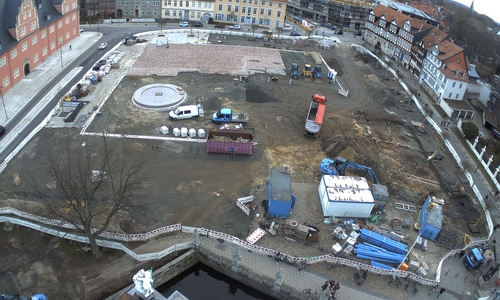 Aus der Vogelperspektive kann man den Baufortschritt beobachten. Foto: Stadt Wolfenbüttel