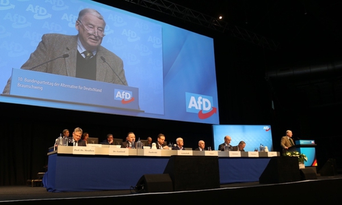 Der scheidende Bundesvorsitzende Alexander Gauland während seiner Rede. Foto: Werner Heise