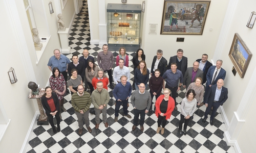 Die Forscher beim Kickoff-Meeting des „PD-MitoQUANT“-Projektes im Dubliner "Royal College of Surgeons in Ireland" - mit geneXplain-Mitarbeiter Dr. Alexander Kel (mittlere Reihe, Zweiter von rechts). Foto: geneXplain