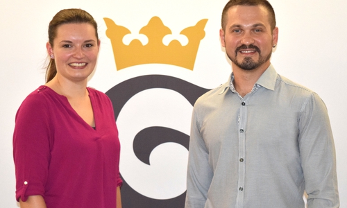 Vanessa Breitfeld von der städtischen Stadtplanung verantwortet das Städtebauförderprogramm „Soziale Stadt Jürgenohl“, Pavel Simchanka ist die Schnittstelle zwischen der Stadt und den Quartiersbewohnern. Foto: Stadt Goslar