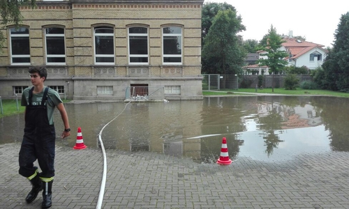 Nach dem Hochwasserschaden kann ab dem 4. August der Schulbetrieb an der Großen Schule wieder aufgenommen werden. Foto: Anke Donner 