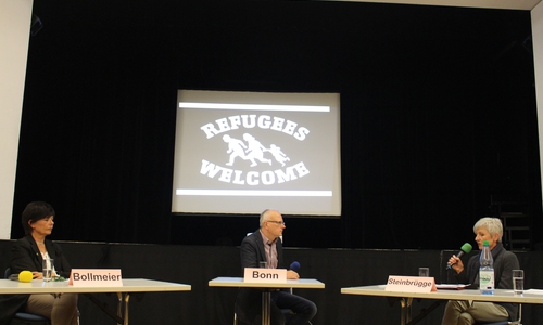 Samtgemeindebürgermeisterin Regina Bollmeier und Landrätin Christiana Steinbrügge bei der Informationsveranstaltung in Schöppenstedt. Fotos: Jan Borner