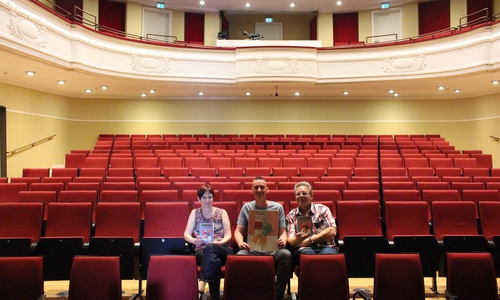 Theaterleitung Alexandra Hupp, Künstler Rüdiger Franz und Autor Uwe Brackmann. Foto: Sandra Zecchino