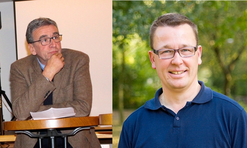 Bürgermeister Thomas Pink und der Fraktionsvorsitzende der Stadtrats-Grünen, Jürgen Selke-Witzel, gelten nicht gerade als beste Freunde. Foto: Archiv und privat