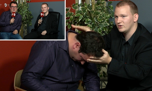 Unser Moderator Werner Heise (l.) ist sich sicher: Bei ihm funktioniert Hypnose nicht! Videos: André Ehlers