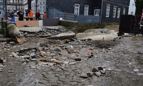 Den Moritz-von-Sachsen-Platz hat es besonders schwer erwischt. Fotos: Stadt Goslar