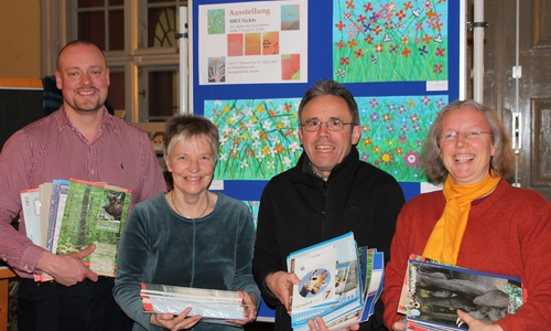 Steffen Köppe, Christiane Wagner-Judith, Karlheinz Pfeiff und Irmela Wrede bei der Übergabe der Spenden. Foto: Privat