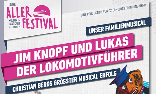 Ebenfalls zu bewundern: Das Familienmusical „Jim Knopf und Lukas der Lokomotivführer" im Schlosshof. Flyer: Veranstalter