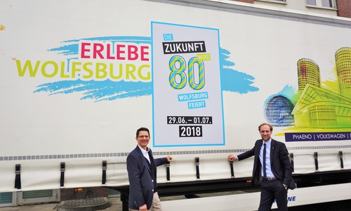 Martin Möhrmann (Geschäftsführer der Gübau Logistics GmbH) und Jens Hofschröer (Geschäftsführer der WMG). Foto: WMG