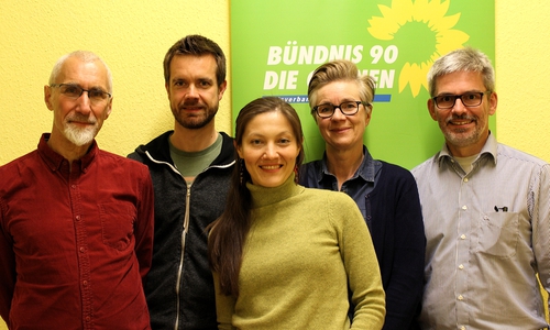 Der Vorstand des Ortsvereins Wolfenbüttel von Bündnis 90 / Die Grünen: Manfred Kracht, Sascha Poser, Anna Fagan, Ulrike Krause, Stefan Brix (v. li.).
